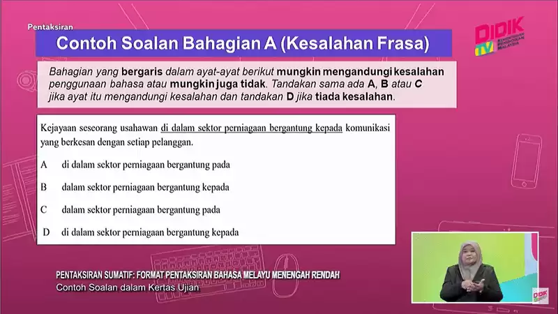 Ujian Akhir Sesi Akademik (UASA) : Format & Contoh Soalan