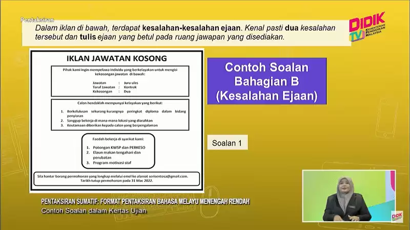 Ujian Akhir Sesi Akademik (UASA) : Format & Contoh Soalan